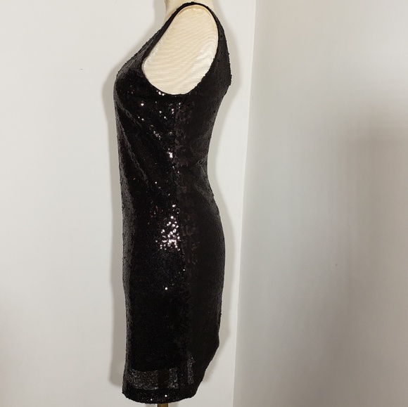 Rue 21 black sequined dress back zip size Small - Picture 5 of 6